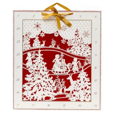 Image of Laser Cut Woodland Silhouette Christmas Advent Calendar Nordic Traditional Picture Paper