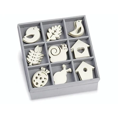 Image of cArt Us Box with Wooden Ornaments Snail Birdhouse 10.5x10.5cm, Wood, Natural