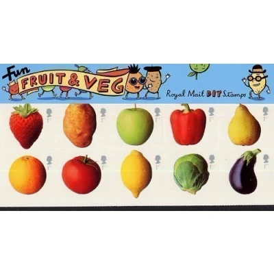 Image of 2003 Fun Fruit and Veg Presentation Pack PP315 (printed no. 345) Royal Mail Stamps