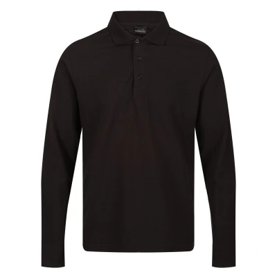 Image of Regatta Mens Pro Long Sleeved Polo Shirt (Black) Size Medium