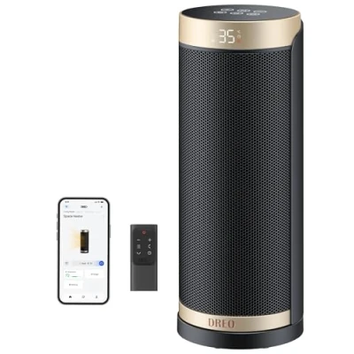 Image of Dreo 2000W Smart Space Heater for Bedroom, 16 Inch Portable Heaters with 70Oscillation, Electric Heater, Thermostat &amp; Remote, 3 Mode Speed, 12H Timer Office Home, Solaris Slim H3S
