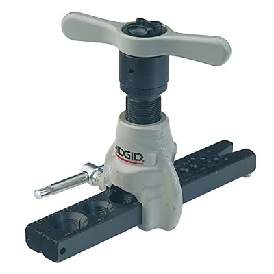 Image of RIDGID 83037 458R Extended 45 Degree SAE Ratcheting Flaring Tool for 1/8 inch to 3/4 Tubing, Precision Flare