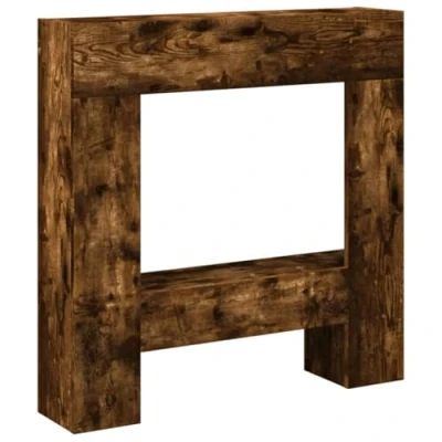 Image of vidaXL Smoked Oak Engineered Wood Fireplace Surround LED Flame Compatible Mantel Living Room/Bedroom Decorative Frame