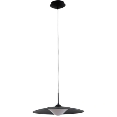 Image of Lucande LED pendant light Foco, sand black, metal, Ø 50 cm
