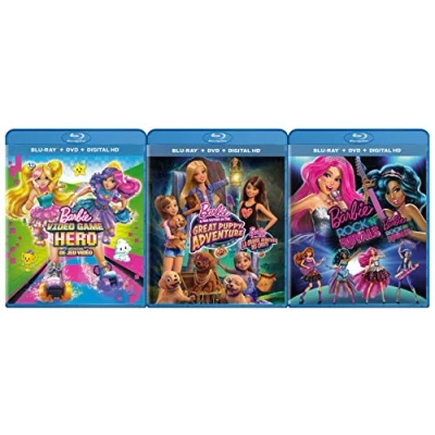 Image of Barbie Collection #1 (Barbie: Video Game Hero / &amp; Her Sisters in the Great Puppy Adventure Rock N&#039;