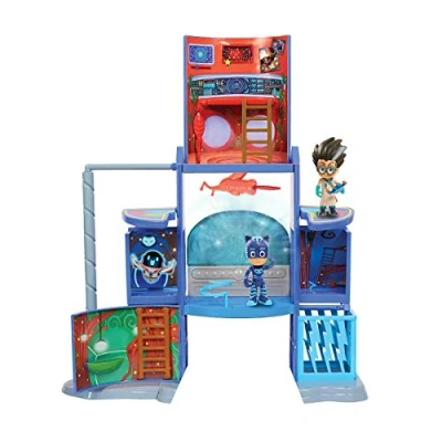 Image of Simba PJ Masks Headquarters/Mission Control Playset/with Catboy and Romeo Figure/Pyjama Hero Villain/with Light Sound/Hinged / 57 cm High for Children from 3 Years