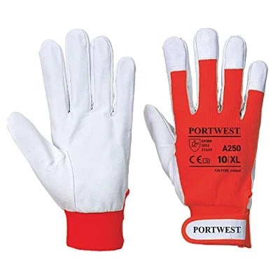 Image of Portwest A250 Goat Grain Leather Tergsus Glove Red, X Large
