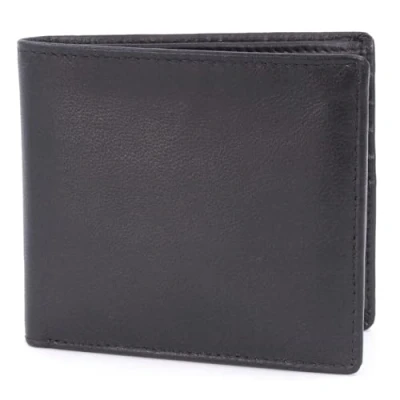 Image of Bucklestone Men&#039;s Small Bifold Leather Wallet RFID Protected 10 Credit Card Slots and Notes Section Gift Boxed Oxford Black