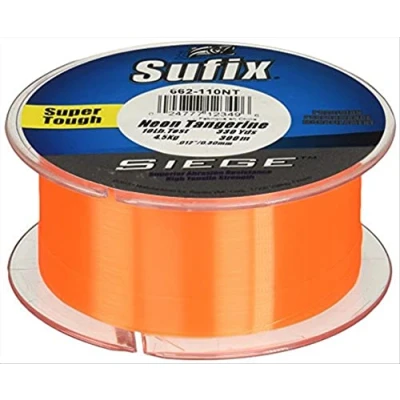 Image of Sufix Siege 330 Yards Spool Size Fishing Line (Tangerine, 10 Pound)