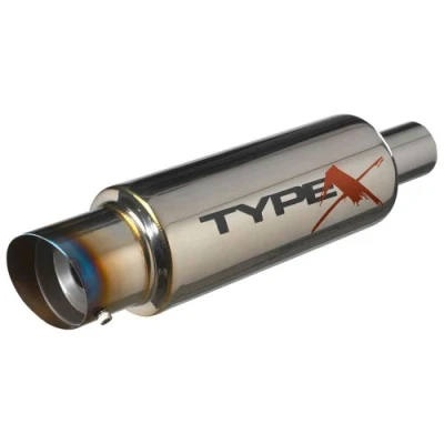 Image of AUTO STYLE Universal sport exhaust Type X 60 Racing &#039;DualSound&#039; Angle Tip Titanium