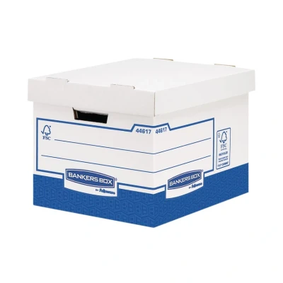 Image of BANKERS BOX Heavy Duty Cardboard Moving &amp; Storing Boxes (Externals: D40.4 x W33.5 H29.2mm), Pack of 10