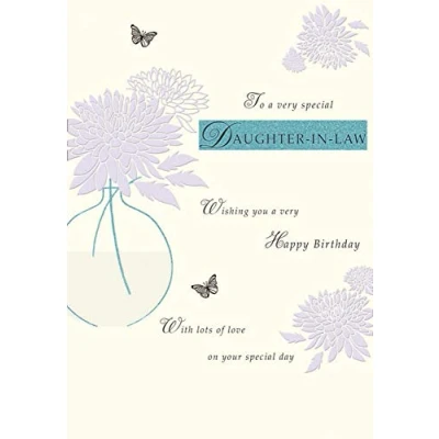Image of Piccadilly Greetings Modern Birthday Card Daughter In Law 9 x 6 inches