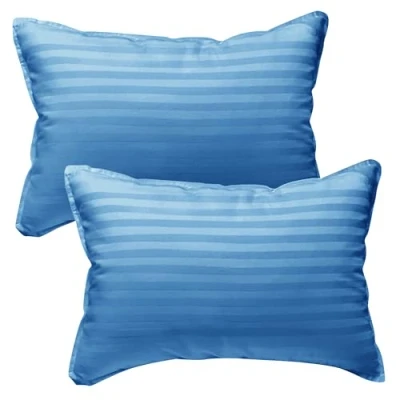 Image of kinder Fluff Toddler Pillow (2pk) 300T Soft Cotton &amp; Down Alternative Fill Hypoallergenic Machine Washable. Ideal XS Pillows for Bed Travel (10x15in Blue)