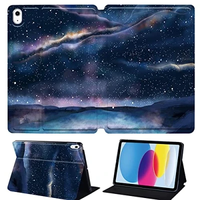 Image of Printed Tablet Case for iPad 10th Generation 2022 10.9 Inch, Slim Hard Back Gen Cover Protective Smart Stand 10 10.9&quot; (milkyway)