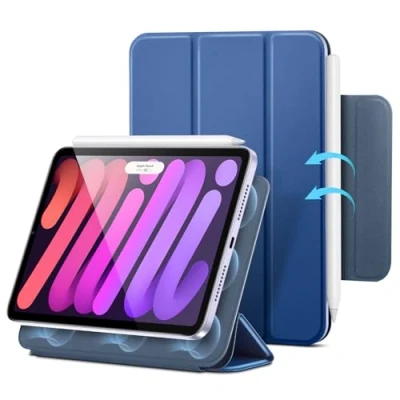 Image of ESR for iPad mini 7 A17 Pro Case, 7th/6th Generation 8.3&#039;&#039; Case (2024/2021), Slim, Trifold Two Way Stand, Powerful Magnetic Attachment, Durable Protection, Supports Pencil Pro/USB C, Purple