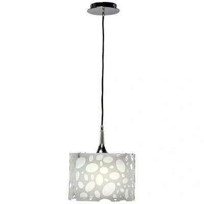 Image of Lupin Pendant 1 Light E27, Gloss White/Polished Chrome