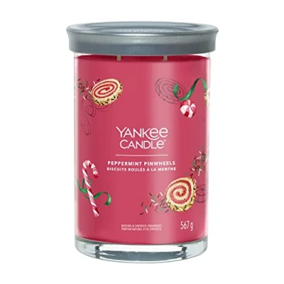 Image of Yankee Candle Signature Scented Peppermint Pinwheels Large Tumbler with Double Wicks Soy Wax Blend Long Burning Perfect Gifts for Women