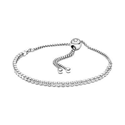 Image of Pandora Timeless Rhodium plated sterling silver bracelet with clear cubic zirconia, 2