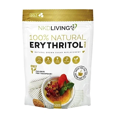 Image of NKD Living Erythritol Gold 500g Natural Brown Sugar Alternative with Stevia