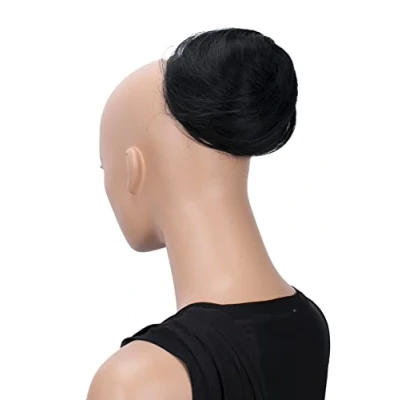 Image of CAISHA Bun Hairpiece Ponytail Hepburn Scrunchie Updo Black DC10