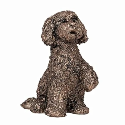 Image of Frith Sculpture Cockapoo Begging Dog Cold Cast Bronze Miniature Ornament Bella