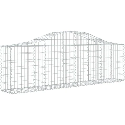 Image of vidaXL Arched Gabion Baskets 25 pcs 200x30x60/80 cm Galvanised Iron