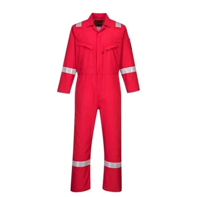 Image of Portwest Araflame Silver Coverall Red 32