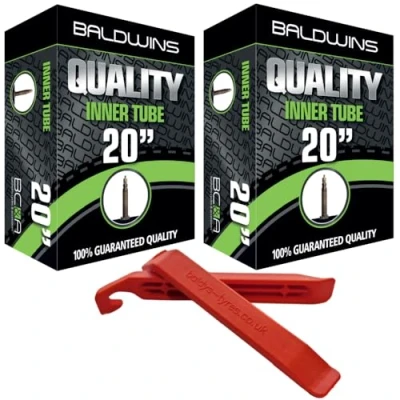 Image of PAIR 20&quot; Baldwins Cycle/Bike Inner Tubes x 1.75 to 2.125 (Fits any 1.75, 1.85, 1.90, 1.95, 2.0, 2.10, 2.125) Presta/French Type Valve (Pack of 2)