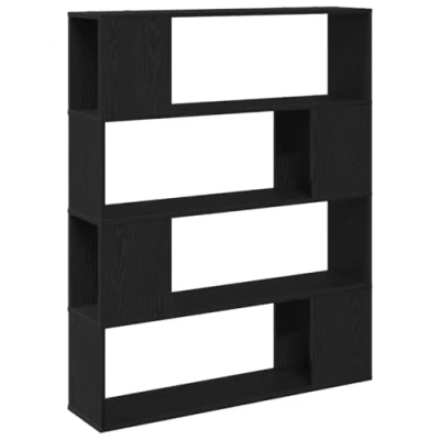 Image of vidaXL TV Cabinet Black Oak Engineered Wood 100 x 24 124 cm