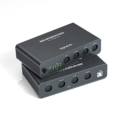 Image of DigittalLife 4In/4Out USB MIDI Interface Box with Mode, Thru 2i/4o Merge per Strumento