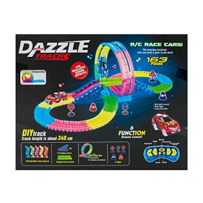 Image of VIPER Track Set Glow in the Dark Racetrack For Kids RCR RC Racer Set, Multi Coloured Construction Toy Boys or Girls (326pcs)