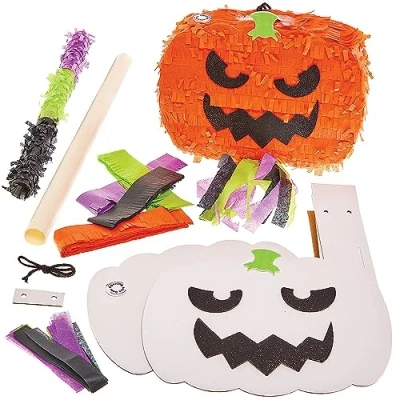 Image of Baker Ross FX869 Pumpkin Pinata Kit 1 kit, Halloween Make Your Own Craft for Kids