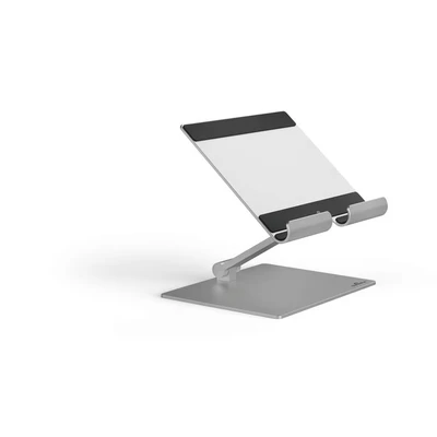 Image of Durable Aluminium Tablet Stand for Tablets and Smartphones Height Angle Adjustable iPad, Samsung, &amp; More Foldable Kitchen Desk Holder