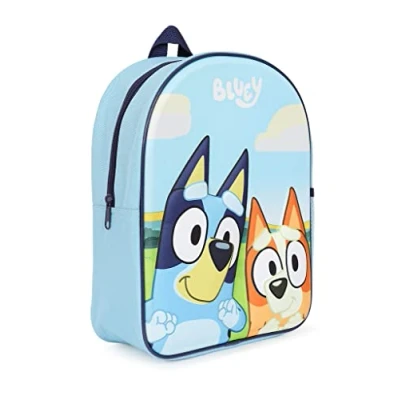 Image of Bluey &amp; Bingo Childrens Backpack, Kids Schoolbag, Rucksack Blue