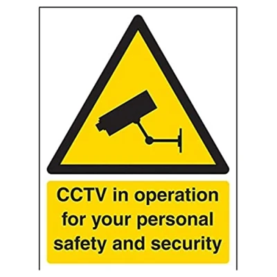 Image of V Safety Security Notice, CCTV In Operation For Your Own Personal And Sign 150mm x 200mm 1mm Rigid Plastic
