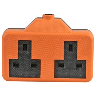 Image of Pro Elec 2 Gang Orange Trailing Socket
