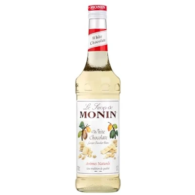 Image of MONIN Premium White Chocolate Syrup 700ml for Coffee and Cocktails. Vegan Friendly, Allergen Free, 100% Natural Flavours Colourings