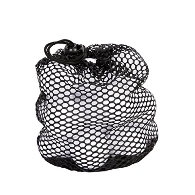 Image of Golf Balls Mesh Bag, Practice Drawstring Pouch Black Nylon Storage Bag Holder Accessory for Indoor Outdoor Training(M)