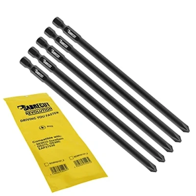 Image of 5 x SabreCut SCXPH2157_5 157mm PH2 Autofeed Collated Drywall Screwdriver Gun Bit Single Ended Philips No.2 Heavy Duty Compatible with SENCO DuraSpin EAP27530 DS275 DS300