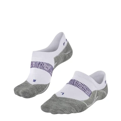 Image of Falke RU4 Endurance Cool Invisible Socks for Women Size 35 36, White/Grey, Breathable &amp; Moisture Wicking Running Gear
