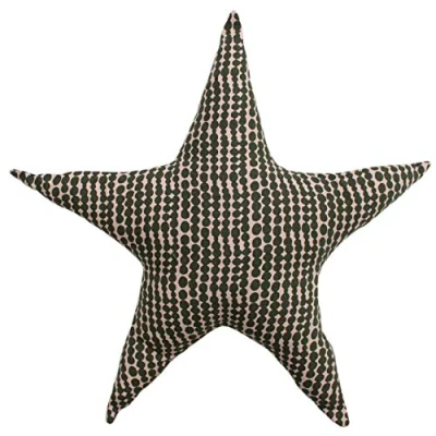 Image of little furn. Printed Star Pre Filled Cushion, Pink/Mustard, 40 x 10cm