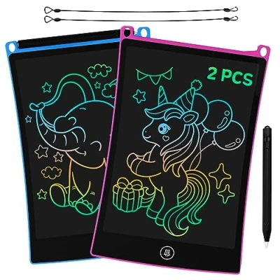 Image of GUYUCOM Kids Toys for 2 3 4 5 Years Old, 8.5 inch Drawing Pad Girls Toy, Pack LCD Tablet Colorful, Children Toy Toddler Travel Holiday Essentials Christmas Birthday (Blue&amp;Pink)