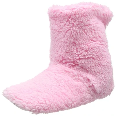 Image of Eaze Women&#039;s Pale Pink Fleece Hi Top Slippers, M UK