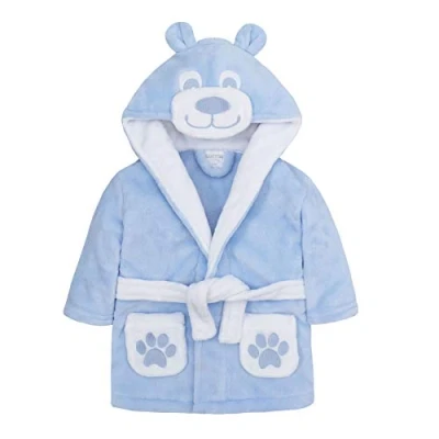 Image of undercover lingerie Kids Teddy Fleece Robe 18C826 Sky Blue 2 3 Years