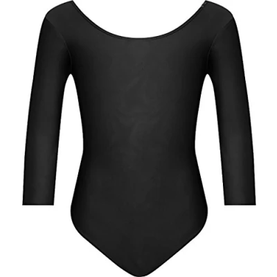 Image of Girls School Sports Dance Gymnastics Leotard Black Size 2 3 Years
