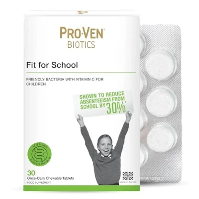 Image of Pro Ven Biotics Probiotics for Children Chewable Friendly Bacteria Tablets 12.5 Billion CFU Kids Aged 4 16 with Vitamin C 30 Day Supply UK Made Fit School