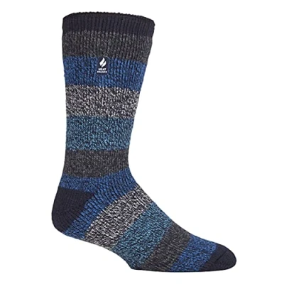 Image of HEAT HOLDERS Mens Extra Thick Thermal Socks for Winter Warm Fluffy Fleece Insulated Gifts Men (6 11, Navy Blue/Petrol (Milan))