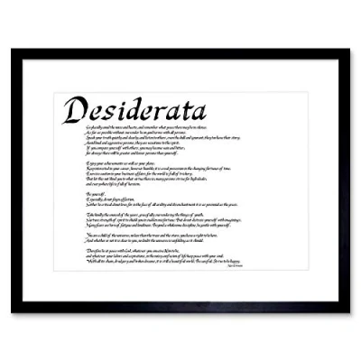 Image of Wee Blue Coo Desiderata Go Placidly Amid Noise Haste Quote Ehrmann Framed Wall Art Print