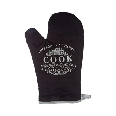 Image of Premier Housewares Vintage Home 100% Cotton Single Oven Glove Black