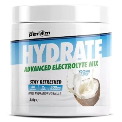 Image of Per4m Hydrate Electrolyte Mix Powder Contains 500mg Cocomineral Replenish Essential Electrolytes Aiding Muscle Function, Cardiovascular Health, Neurological Support (Coconut)